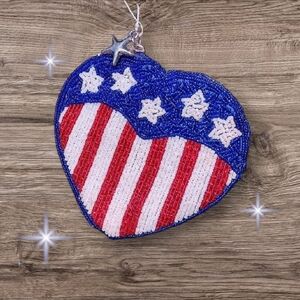 American flag beaded coin purse